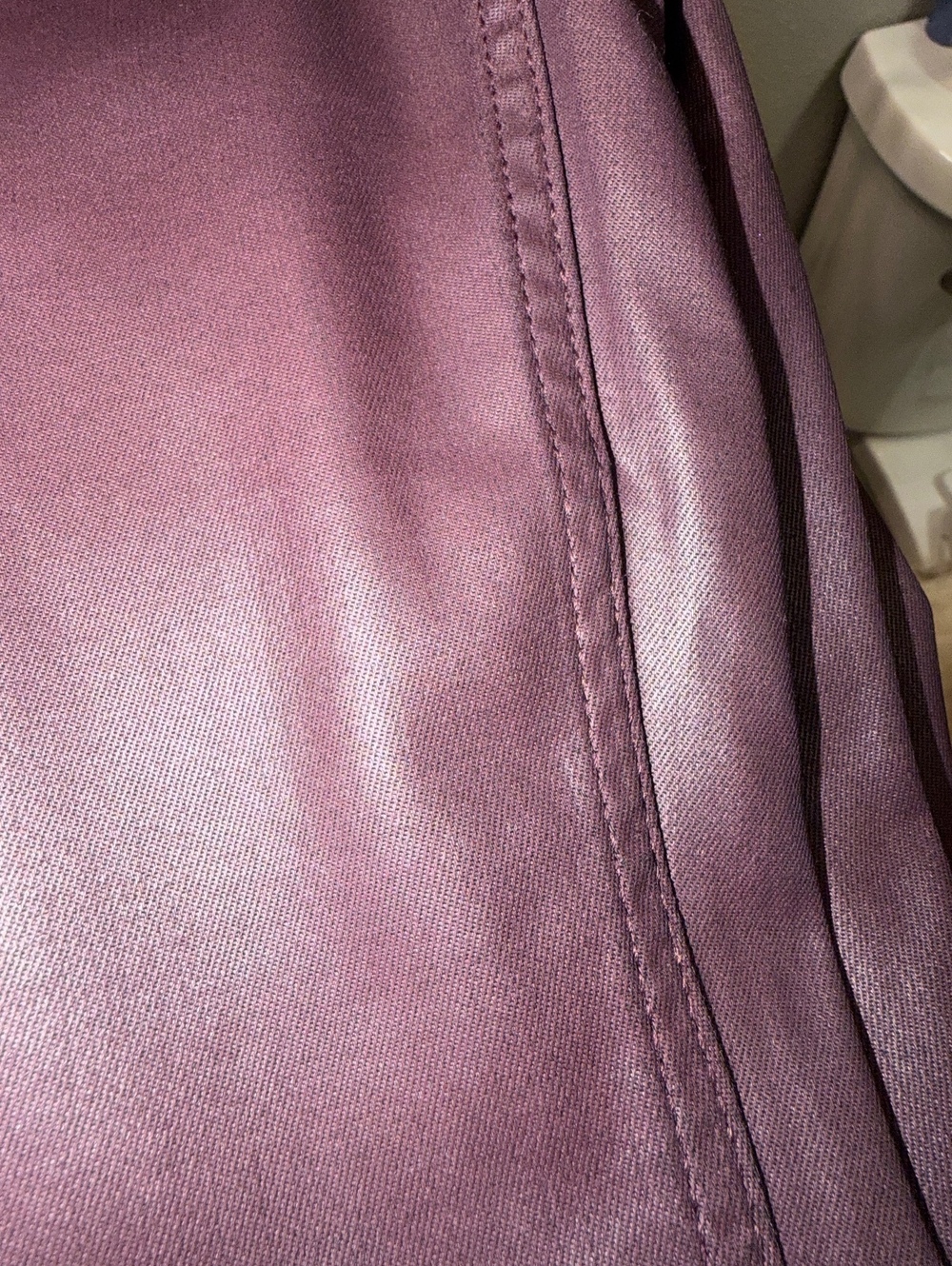 White House Black Market High Rise Slim Boot Coated Pants Burgundy Size 2 NWT - Picture 8 of 9